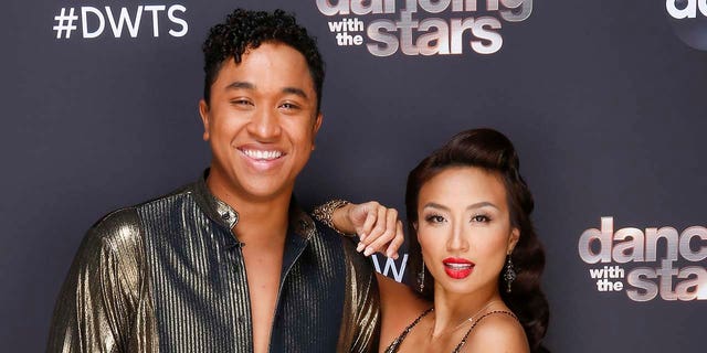 Jeannie Mai (right) had to exit 'Dancing with the Stars' early due to her hospitalization. She was paired with professional dancer Brandon Armstrong (left). (Kelsey McNeal/ABC via Getty Images)