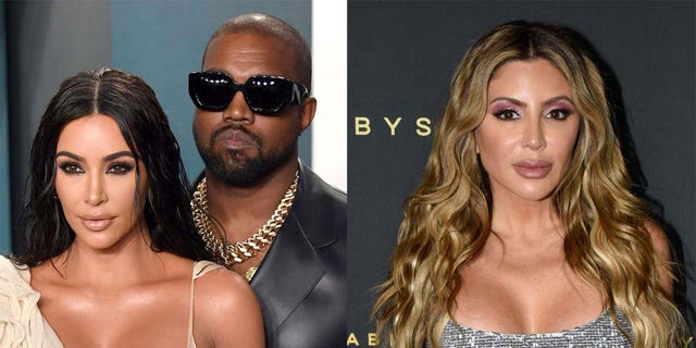 Larsa Pippen (right) suggested that her rift with Kim Kardashian (left) may be due in part to Kanye West (center).