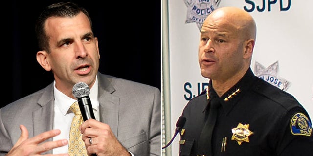 Photos of San Jose Mayor Sam Liccardo and Police Chief Edgardo Garcia