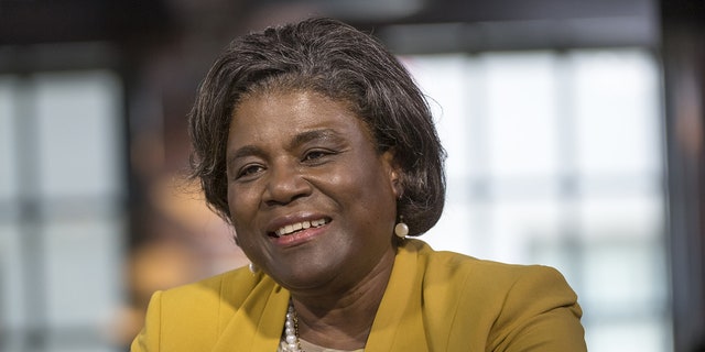 Linda Thomas-Greenfield, Assistant Secretary of State for African Affairs, smiles during an interview with Bloomberg West Television in San Francisco, California, United States, Tuesday, May 31, 2016. Thomas-Greenfield discussed what makes the emerging tech scene in Africa attractive to venture capital.  Photographer: David Paul Morris / Bloomberg via Getty Images