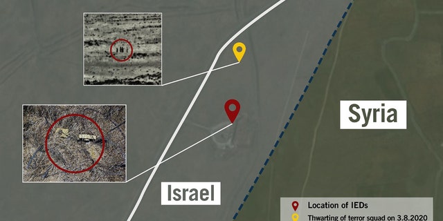 Illustration of where the IEDs were found. (Israel Defense Forces)