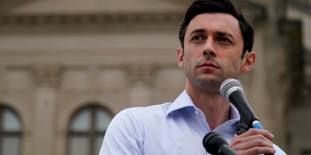 Democratic candidate for U.S. Senate Jon Ossoff speaks during a news conference on Tuesday, Nov. 10, 2020, in Atlanta. He is facing Republican Sen. David Perdue, a top Trump ally, in a Jan. 5, 2021 runoff. (AP Photo/John Bazemore)