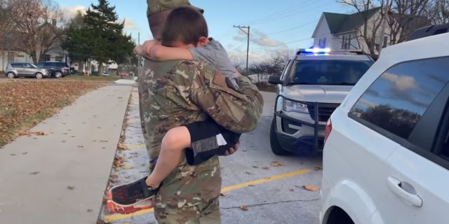 Morgan County Deputy Sheriff Clint Thomas surprised his son after pulling over the car he was in on Monday.