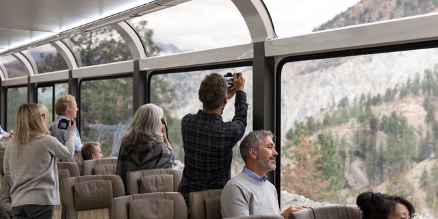 The two-day route, called 'Rockies to the Red Rocks,' will stop overnight in Glenwood Springs, Colorado. (Rocky Mountaineer)