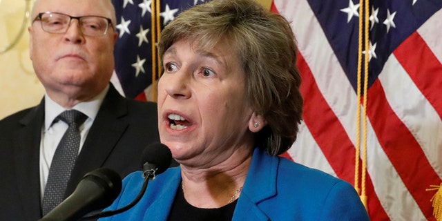 American Federation of Teachers President Randi Weingarten speaks at a news conference on Capitol Hill, Nov. 1, 2017.