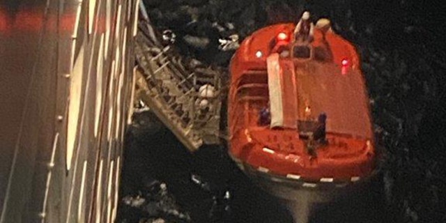 The injured man was retrieved using a rescue boat.