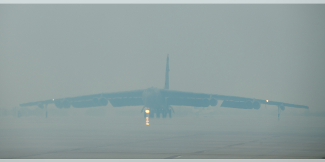 A B-52H "Stratofortress" at Minot Air Force Base in North Dakota Friday.