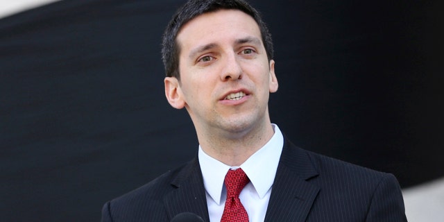 Cincinnati Councilman P.G. Sittenfeld speaks outside of the Ohio Statehouse in 2015. (Courtney Hergesheimer/The Columbus Dispatch via AP)
