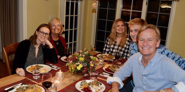 The Doocy family around the table at Thanksgiving.