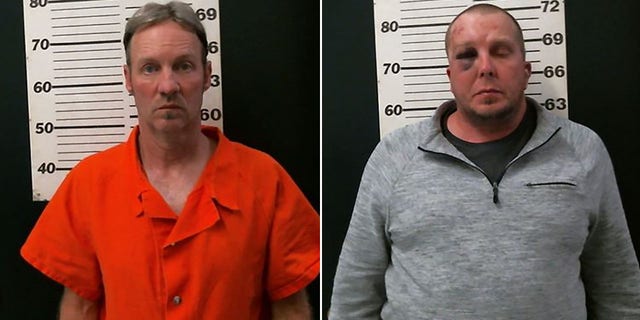 Troy Pexton, left, and Scott Blackett were arrested Friday after police found the body of a man believed to have been murdered dumped in the desert.