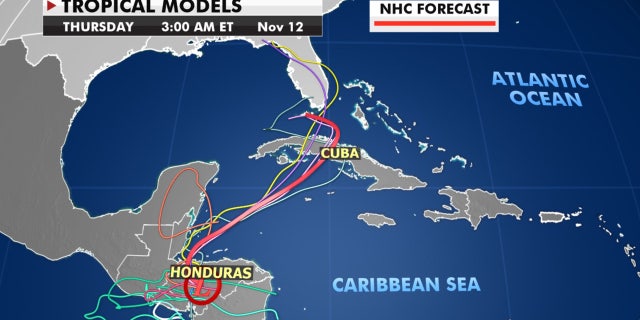 Forecast models show Eta may impact Florida by early next week.