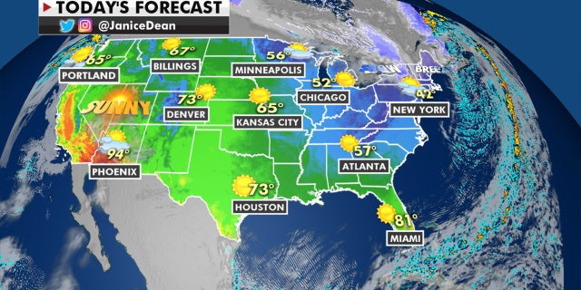 The national forecast for Monday, Nov. 2, 2020.