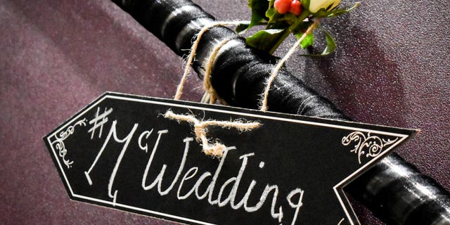 Eager to wed as Russell's father is ill, the brides said "I do" at the estate on Halloween and celebrated with a multi-course meal at Mickey D's afterwards. (SWNS)
