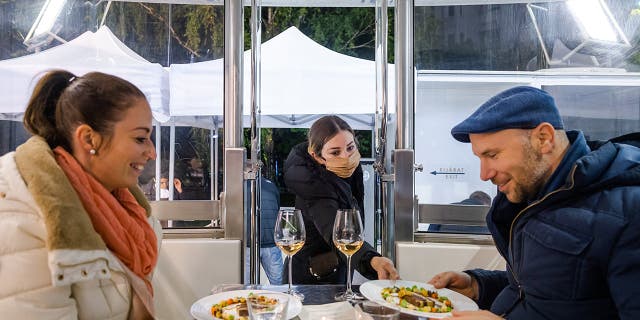 Diners were served a four-course meal in their own carriage.