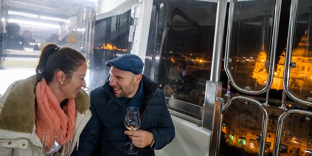 The Budapest Eye ferris wheel offered diners stunning views of the city as they ate. 