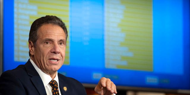 Governor Cuomo provides update on coronavirus at press conference in State Capitol Red Room in Albany, New York