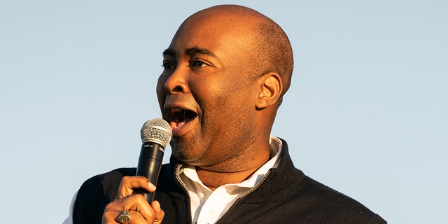 Democratic National Committee chairman Jaime Harrison addresses supporters at a drive-in rally on Oct. 17, 2020, in North Charleston, S.C. Harrison unsuccessfully ran for the Senate in 2020 against incumbent Sen. Lindsey Graham, R-SC. (Photo by Cameron Pollack/Getty Images)