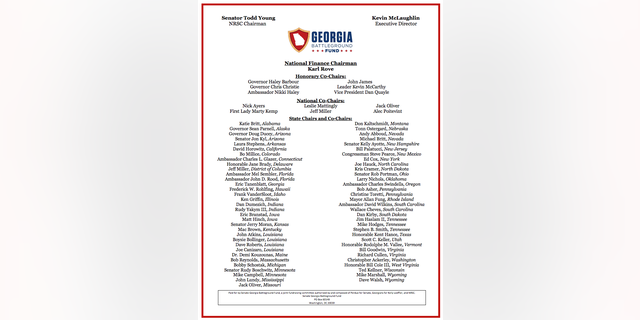 A statement from the National Republican Senatorial Committee, shared first with Fox News on Nov.18, formally announces the Senate re-election arm's Georgia Battleground Fund.
