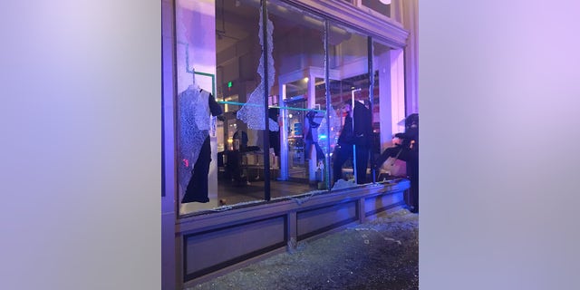 Unified Command released a photo showing shattered windows during the civil unrest seen Nov. 4 into early Nov. 5