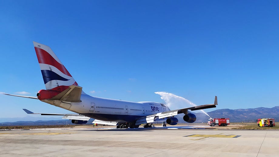 Retired British Airways plane catches on fire during dismantling in Spain