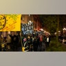 People take part in a protest for Black Lives Matter and to protect the vote after the Nov. 3 elections, Wednesday, Nov. 4, 2020, in Seattle. 