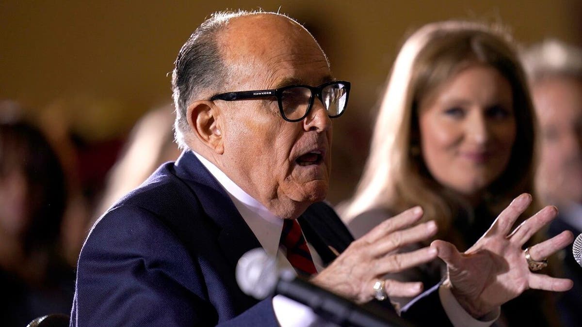 Former Mayor of New York Rudy Giuliani, a lawyer for President Trump, speaks at a hearing of the Pennsylvania State Senate Majority Policy Committee, Wednesday, Nov. 25, 2020, in Gettysburg, Pa. (AP Photo/Julio Cortez)