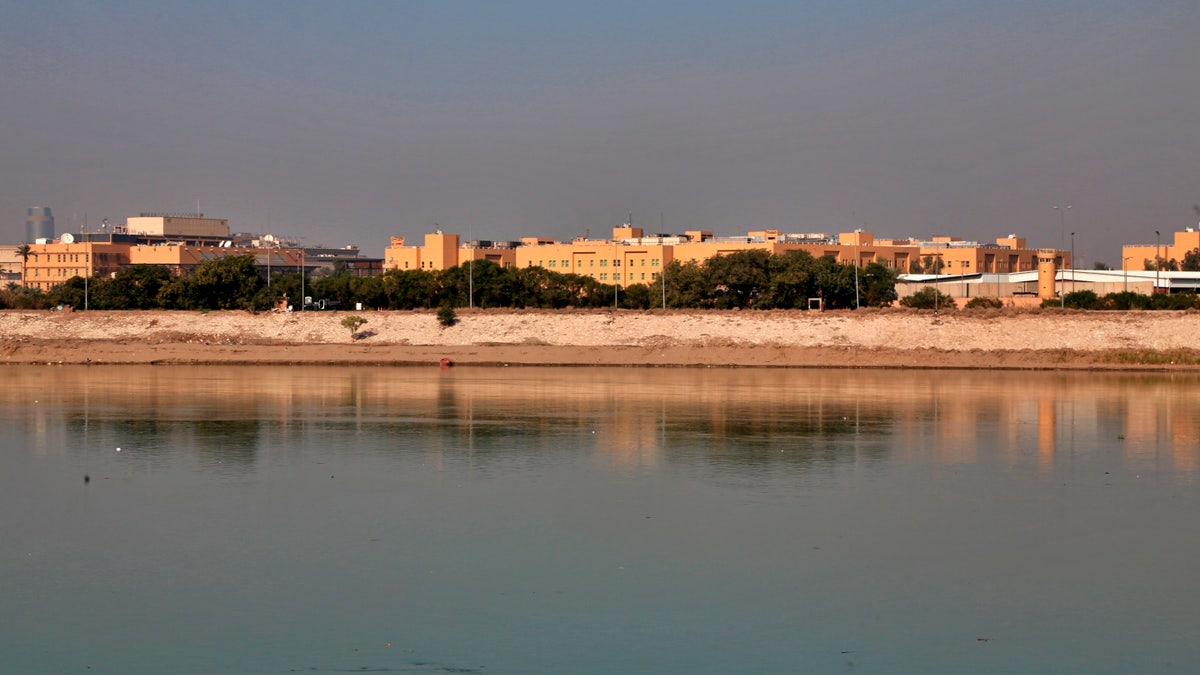 The U.S. Embassy in Baghdad is seen from across the Tigris River, Jan. 3, 2020. (Associated Press)