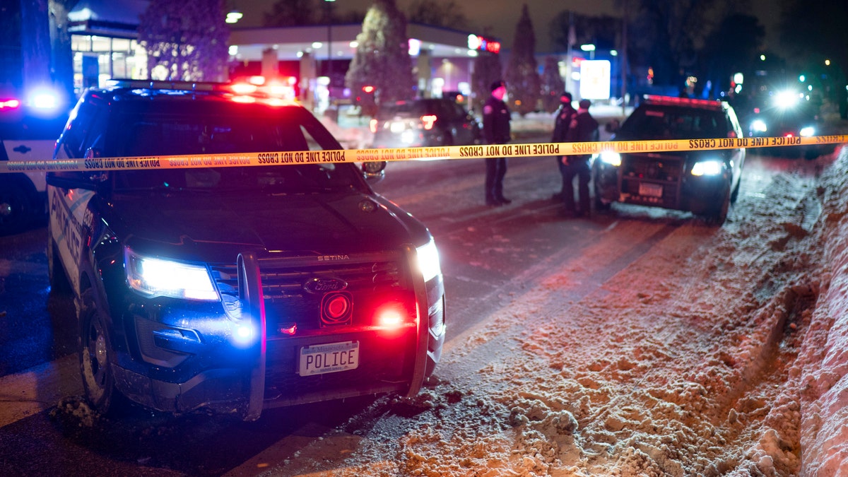 The scene in Minneapolis after a man was shot and killed by police, Dec. 30, 2020. (Associated Press)