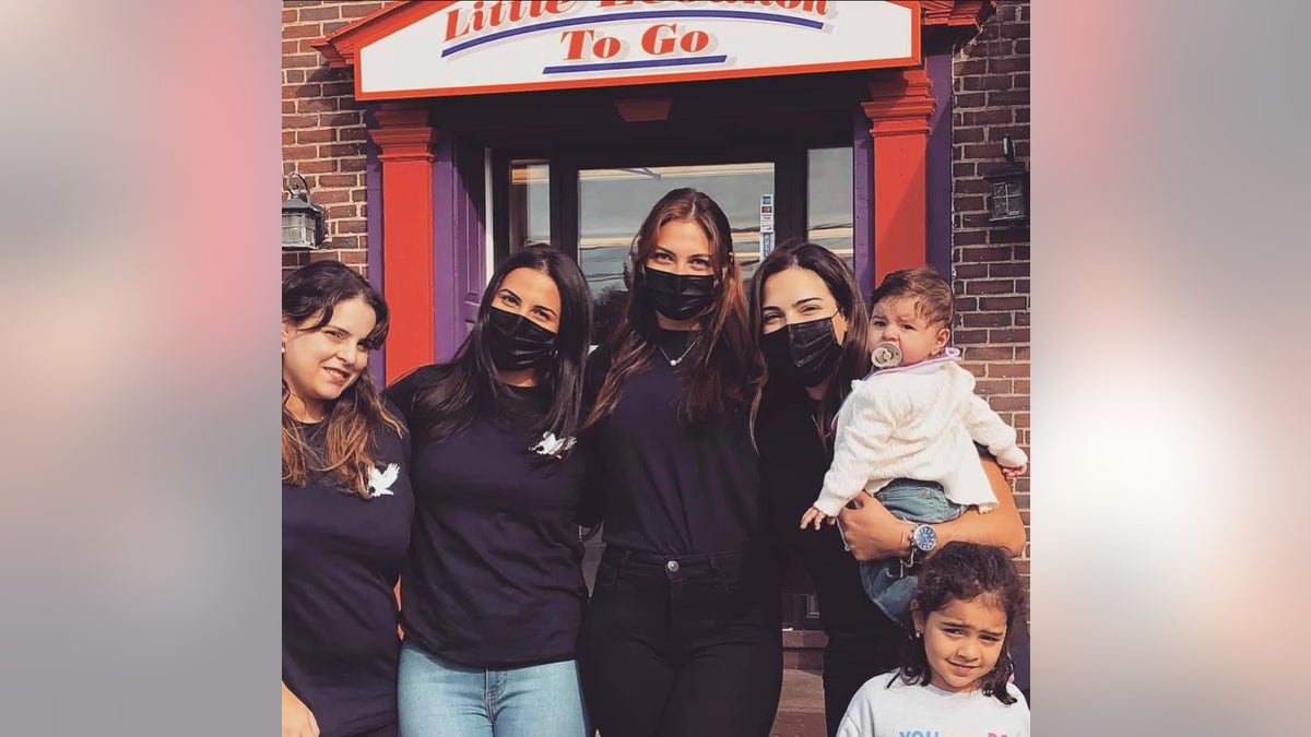 Amer Fakhoury's daughters and grandkids outside the restaurant. (Courtesy of the Fakhoury family)