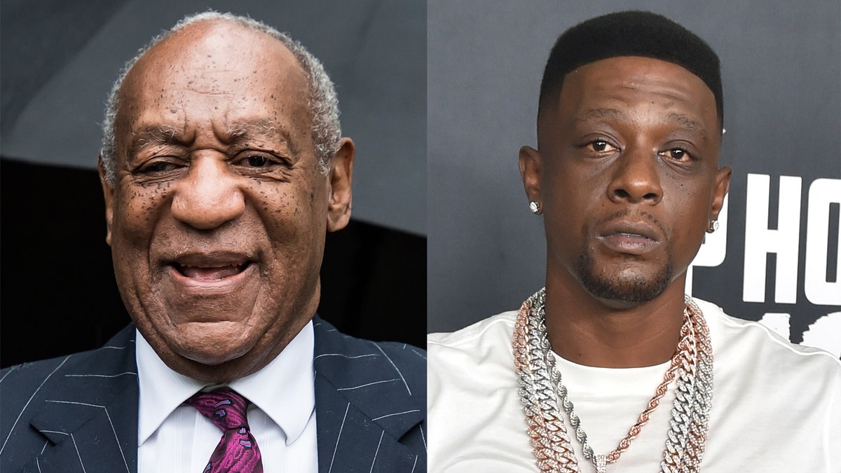 Bill Cosby (left) has sent a message of thanks to rapper Boosie Badazz (right) for his 'support.'