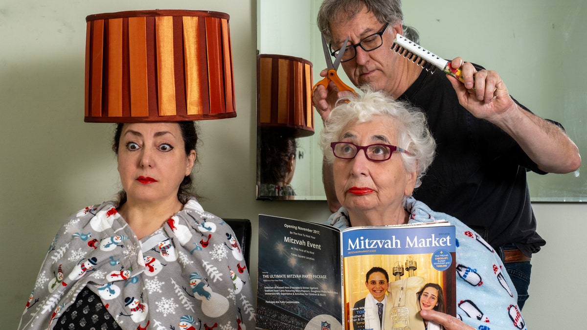 Neil Kramer (top right), has been living with his ex-wife Sophia Lansky (left) and his mother, Elaine (bottom right) in his Queens, New York, apartment for the last 10 months.