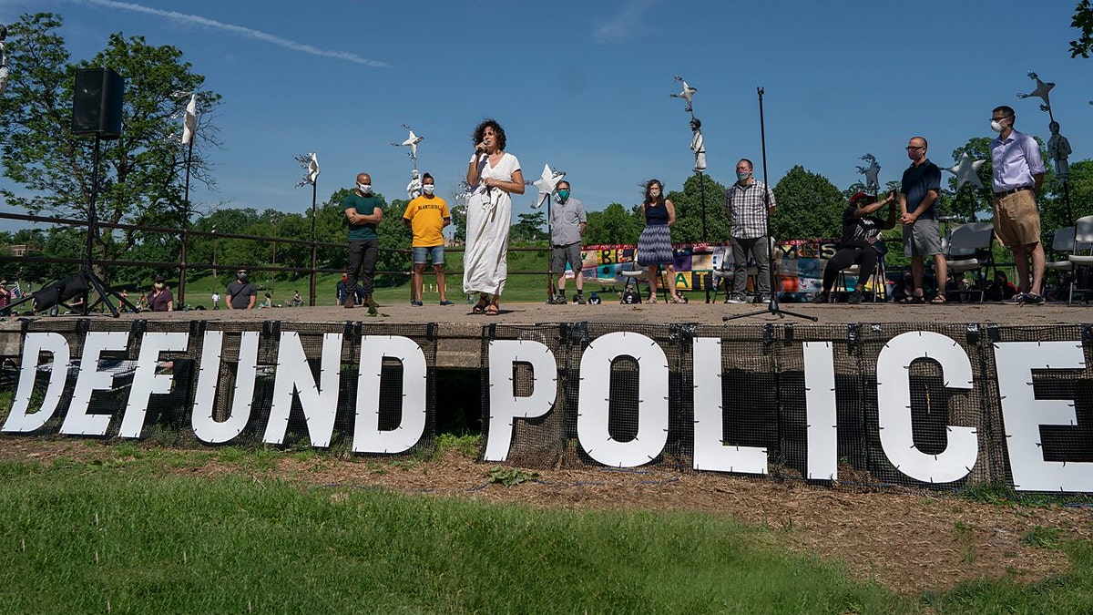 People protest in support of defunding the police