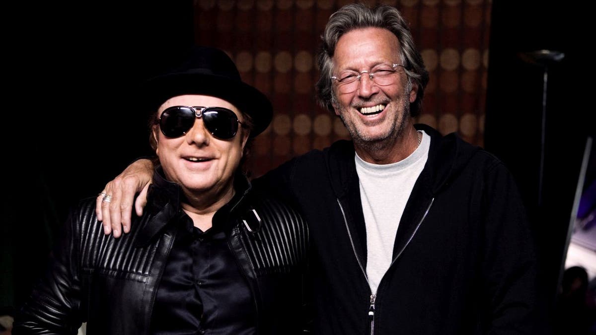 Eric Clapton and Van Morrison worked on "Stand and Deliver," a song that is critical about coronavirus lockdowns. (Photo by Listen To The Lion/Lobeline Communcations via Getty Images)