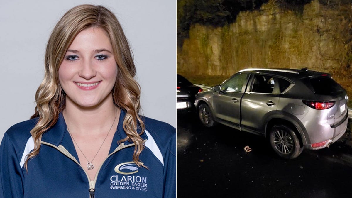 Caitlyn Marie Kaufman, 26, worked as an ICU nurse at a Nashville hospital. Photo shows her SUV after she was shot Thursday evening on I-440.