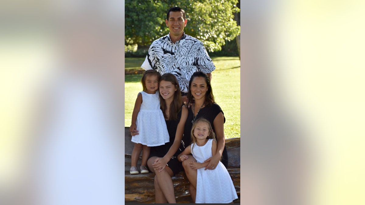 Rep.-elect Kai Kahele, D-Hawaii, with his wife Maria and their three daughters.