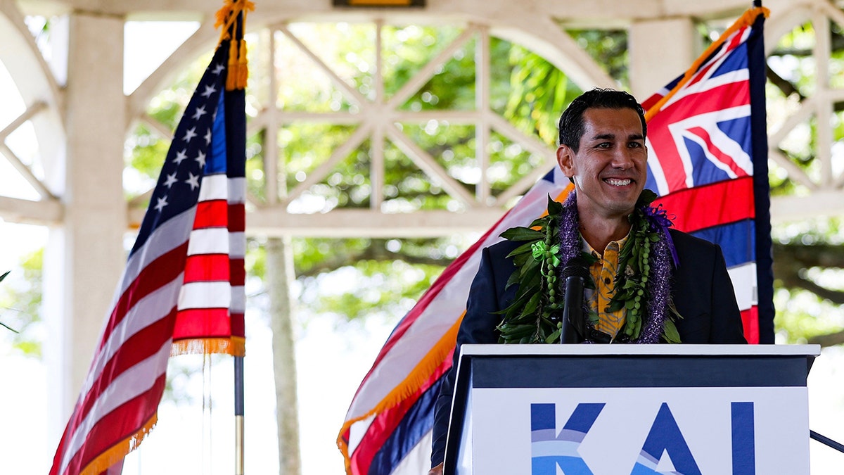 Rep. elect Kai Kahele, D-Hawaii, announces his primary challenge against Rep. Tulsi Gabbard, R-Hawaii, in January 2019. (Photo Courtesy of Kai Kahele for Congress).