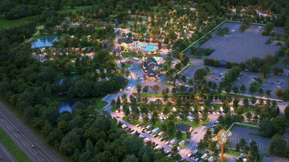 The 50-acre resort, which is currently under construction, is set to open with 73 cottages and 164 full-service RV spaces. (Cedar Fair)