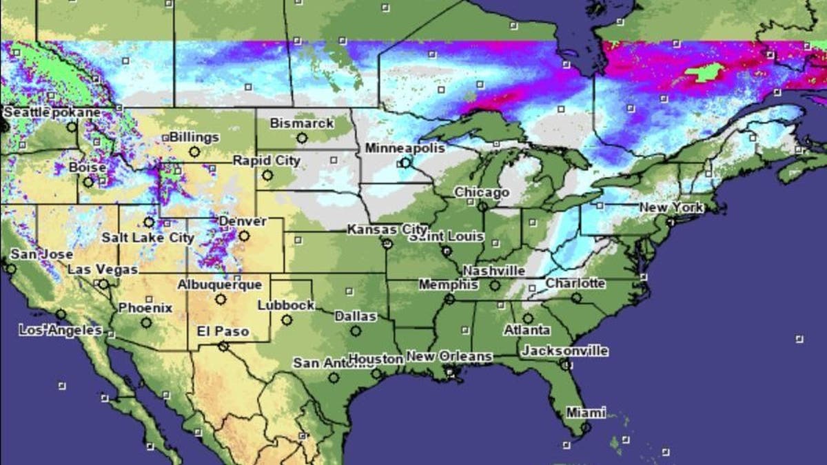 Locations throughout the continental United States with snow on the ground Christmas morning. (NOAA)