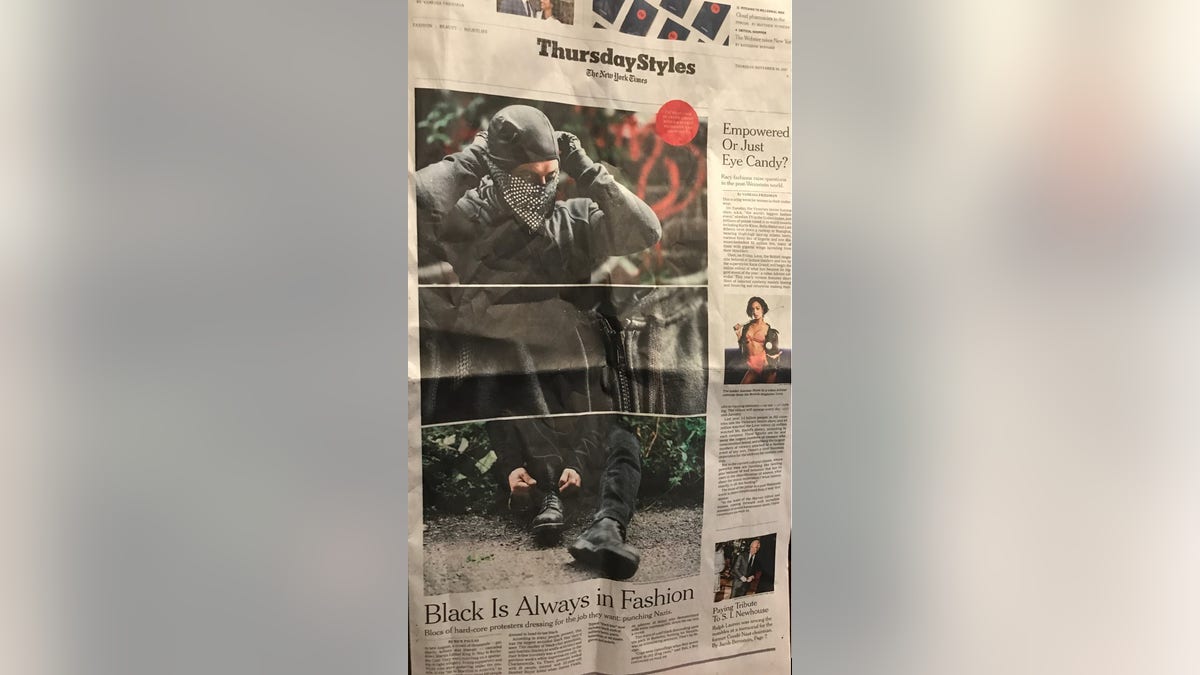 A New York Times article about Antifa's dress code sparked controversy in 2017.