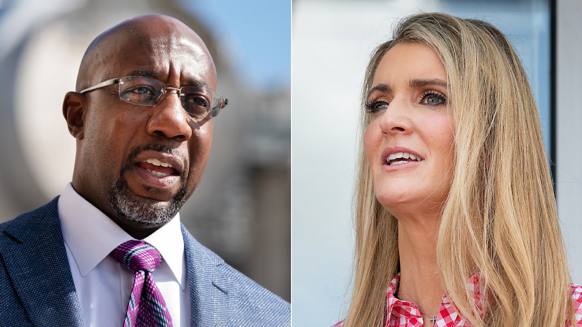 Sen. Kelly Loeffler, R-Ga., (right) and her Democrat challenger Raphael Warnock (left) will participate in a nationally televised debate Sunday (Getty Images)