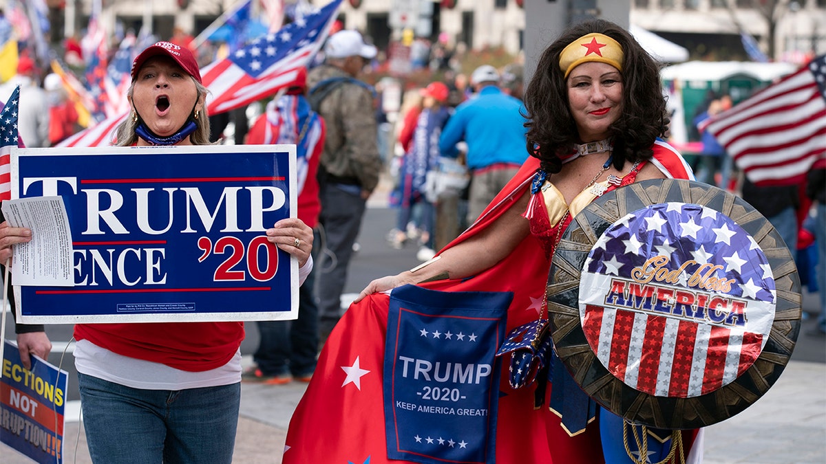 Supporters of US President Donald Trump demonstrate in Washington, DC, on Dec. 12, 2020, to protest the 2020 election. (Getty Images)