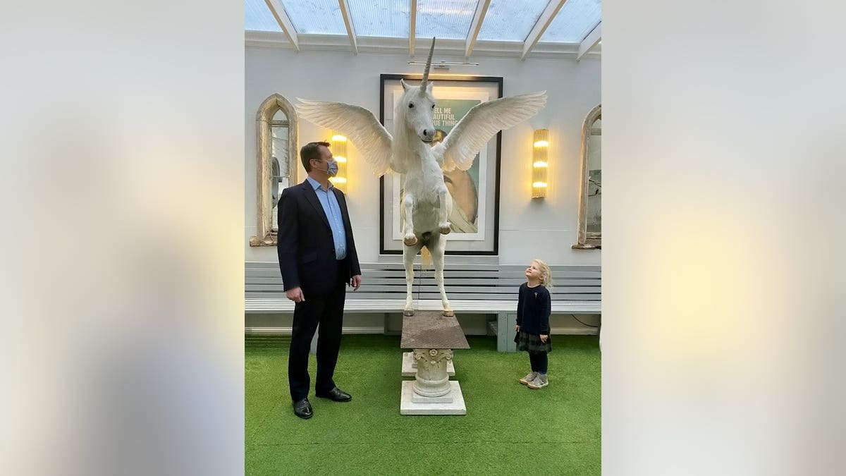 Jonathan Newey with daughter Rosamund, age 4.