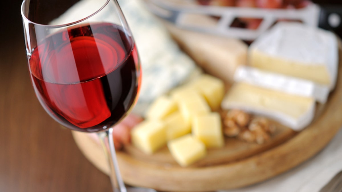 wine and cheese plate