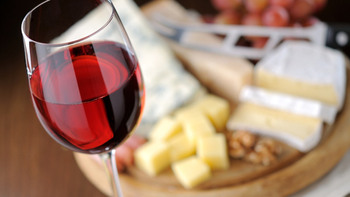 wine and cheese plate