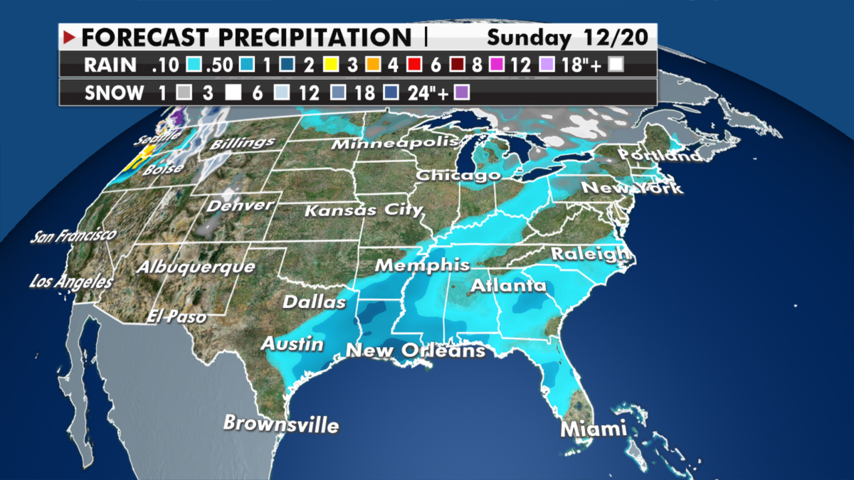 Precipitation totals for this weekend. (Fox News)