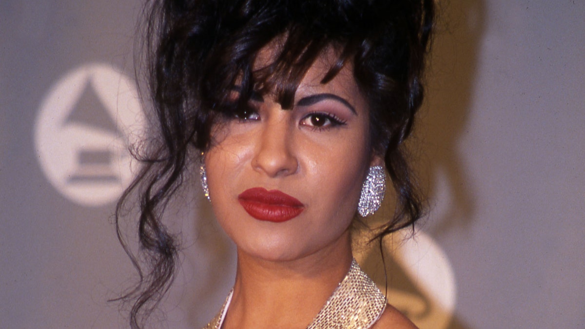 Selena in the press room at the 1994 Grammy Awards in New York City, New York 