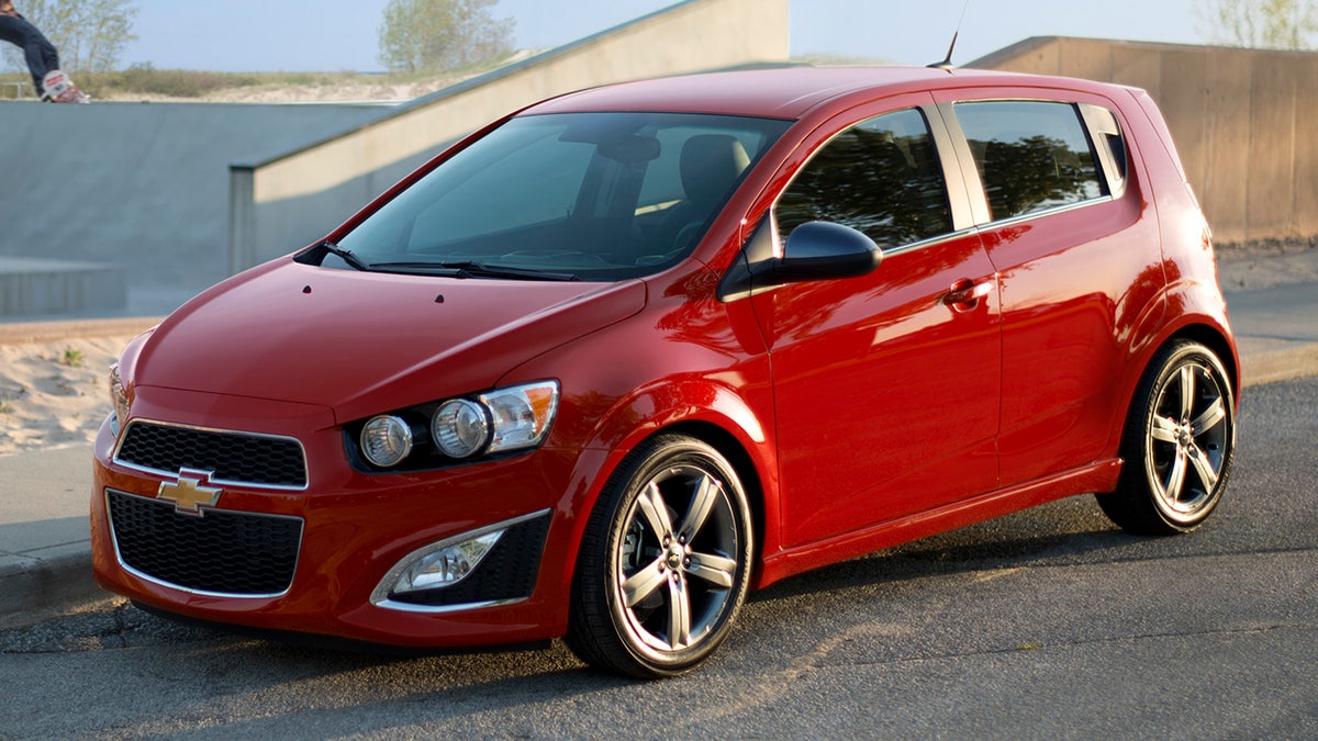 The Chevy Sonic features an exposed headlight design.