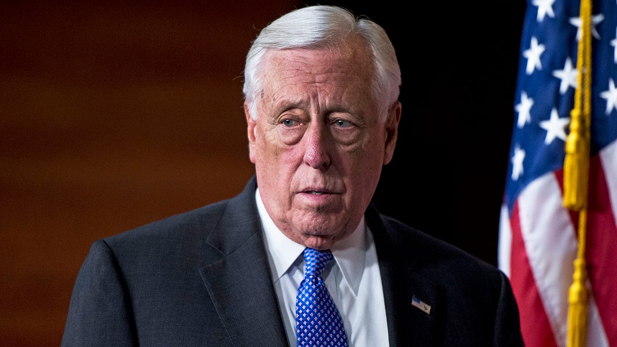 UNITED STATES - JANUARY 22: House Majority Leader Steny Hoyer, D-Md., arrives to speak during the House Democrats' news conference on the NATO Support Act before its consideration on the House floor on Tuesday, Jan. 22, 2019. (Photo By Bill Clark/CQ Roll Call)