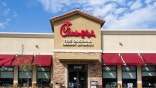 Valencia, United States - September 8, 2014: Chick-fil-A restaurant exterior. Chick-fil-A is fast food restaurant chain specializing in chicken sandwiches.