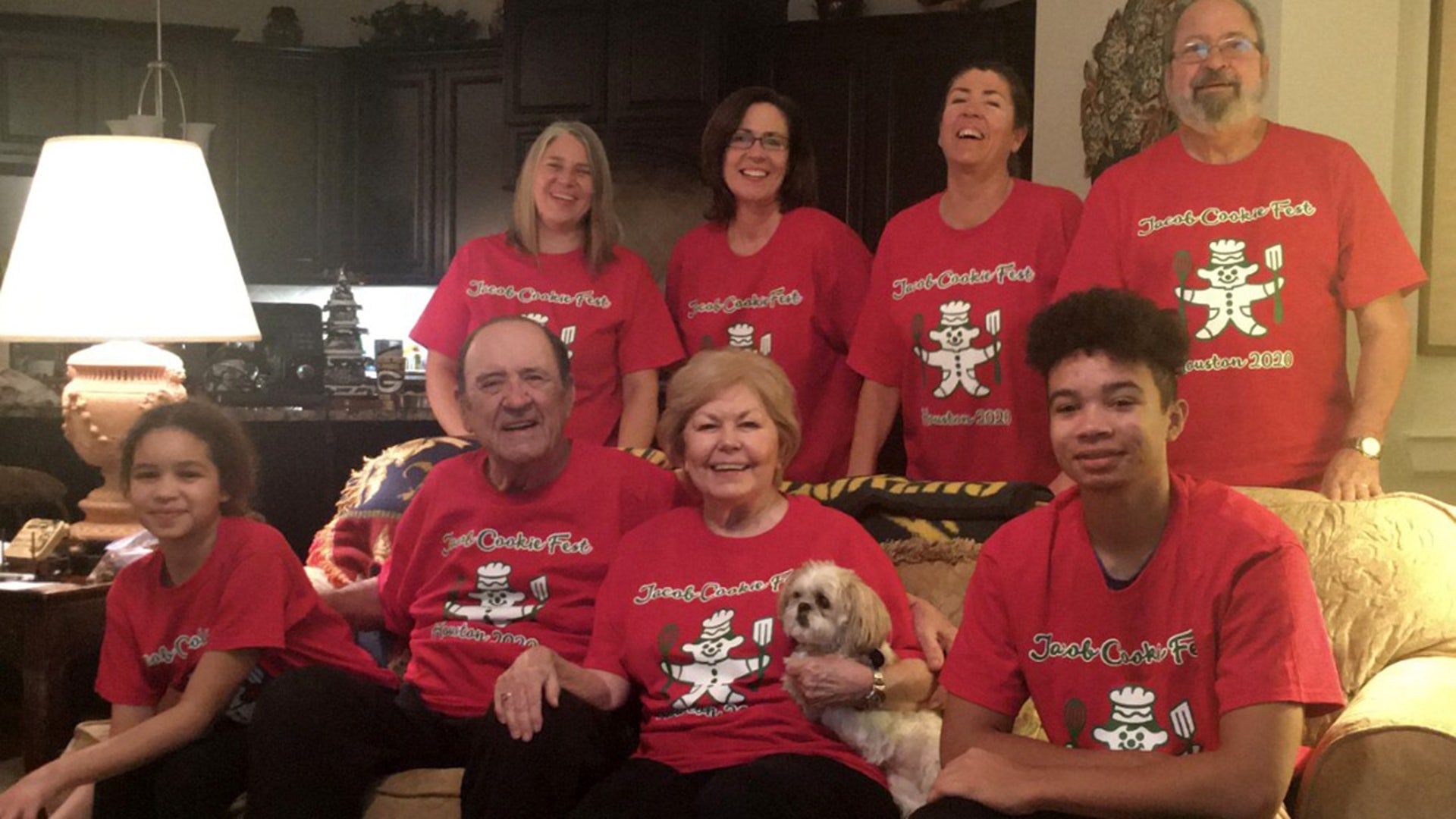 Our family gathered in Houston from 3 states for a cookie making marathon. It was fun and the cookies are delicious. Our T-shirts read: "Jacob Cookie Fest Houston 2020" Ann Jacob